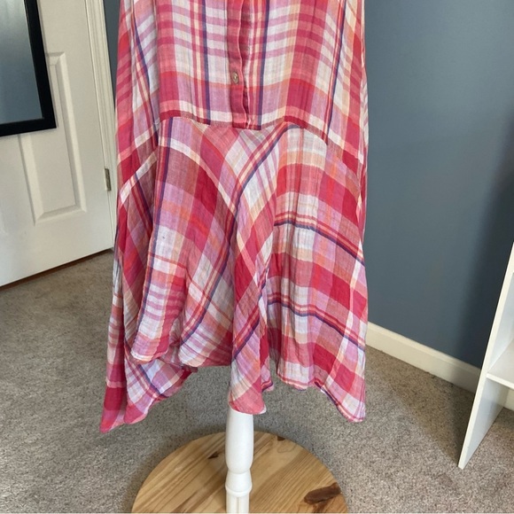 3/$30 Maeve Anthropologie Pink Pippa Plaid Swing Dress - Picture 6 of 8